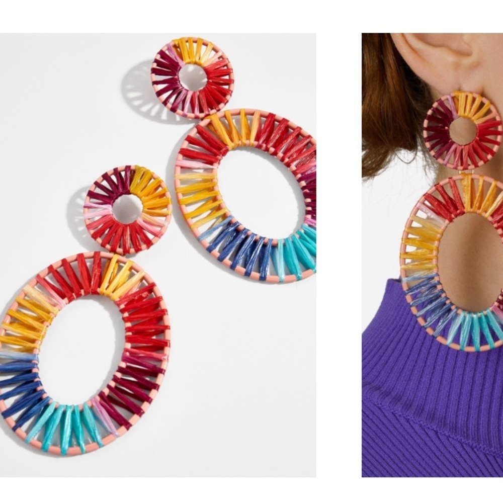 Bauble Bar Kiera Raffia Statement earrings